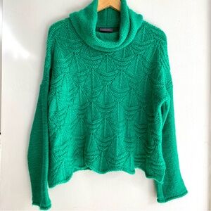 Wooden Ships Vibrant Green Cowl Neck Sweater